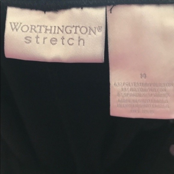 90s Worthington Pants Trouser High Waist Black side zipper straight legs size 14 - Picture 8 of 12